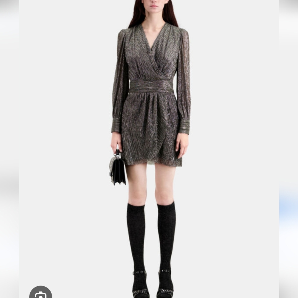 The Kooples Short Metallic Silver Dress Size 0